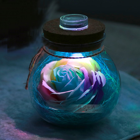 香皂玫瑰魔光球 永生花