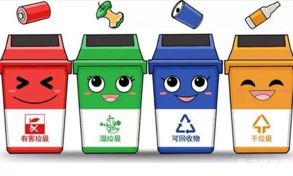 四种垃圾桶标志怎么画图片