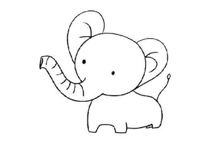 qq画图红包大象简笔画_大象的画法